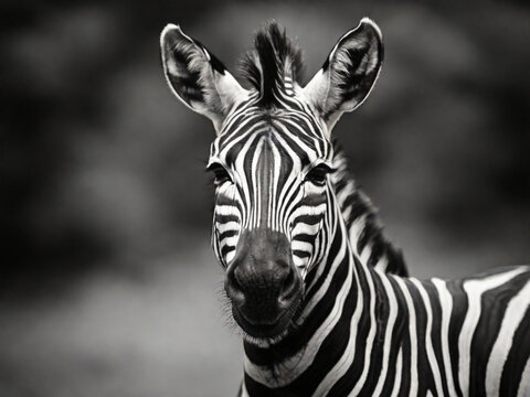 zebras on light black  background copy space  ai image 