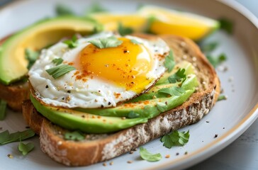 Wholesome Softly Organic Breakfast - Avocado and Egg Toast, a Scrumptious Delight for a Healthy Start