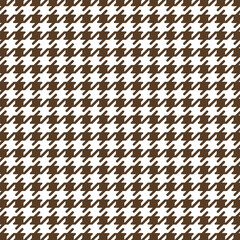 Rounded edges houndstooth pattern in brown and white.Seamless pattern dogstooth geometric check plaid vector background. Repeat pattern graphic illustration cute design