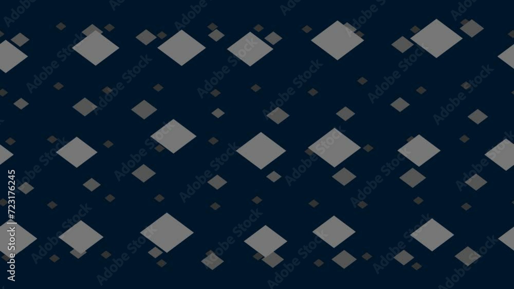 Poster rhombus symbols float horizontally from left to right. parallax fly effect. floating symbols are loc