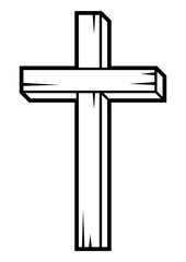 Christian wooden cross. Happy Easter image. Religious symbol.