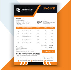 Professional Corporate Business Invoice Template Design, Elegant Business Stationery Design, Tax Form, Payment Bill.
