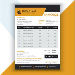 Professional Corporate Business Invoice Template Design, Elegant Business Stationery Design, Tax Form, Payment Bill.