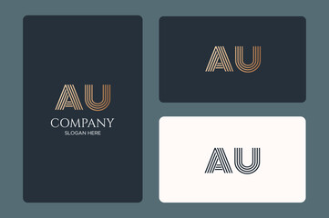AU logo design vector image