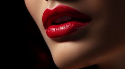 Close-up of woman's red lips