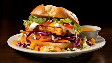 Fresh Ingredients Take the Spotlight: Hearty Veggie Salad Shines over Fried Chicken Sandwich