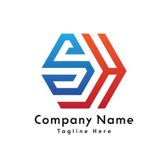 SH letter logo design icon