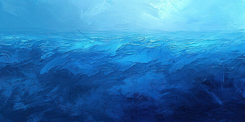 Cerulean Seascape: Abstract Seascape Background with Cerulean Blue Tones - obrazy, fototapety, plakaty