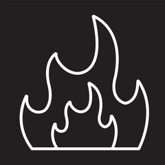 fire flat line icons. Flames vector icon. Flame icon sign.  Campfire symbol in line. Stock vector illustration. 11:11