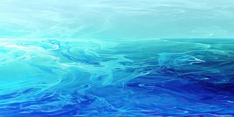 Zelfklevend Fotobehang Cerulean Seascape: Abstract Seascape Background with Cerulean Blue Tones © Lila Patel