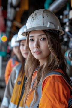 Portrait of female engineers inside an underground infrastructure in a modern city