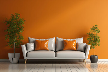 Generative AI image of modern living room interior