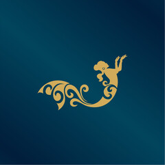 Mermaid logotype design.Girl,sea , Mermaid Logo Vector Template.