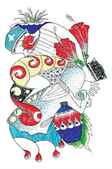 painting vignette abstrac design beckground vector