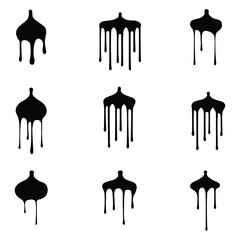 silhouette of melted paint.vector design set