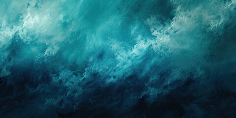Fototapeta na wymiar Teal Tempest: Abstract Teal Toned Background with Stormy Atmosphere
