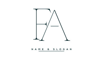 FA,  AF,  F,  A   Abstract  Letters  Logo Monogram