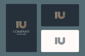 IU logo design vector image