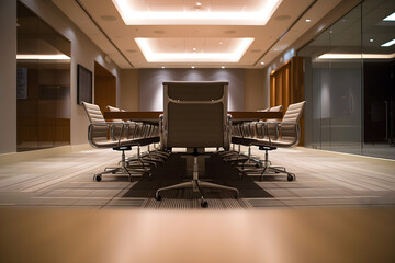 Fototapeta premium Modern Corporate Meeting Room Ready for Executives