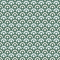 Abstract Overlap green Circle Pattern. geometric seamless retro background.