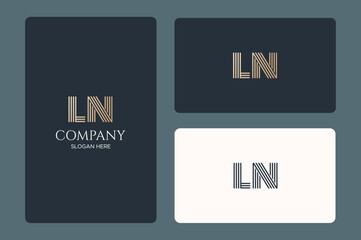 LN logo design vector image