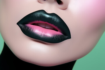 Sexy lips, female mouth. Imprint lips. Luxury cosmetics for girls and women.