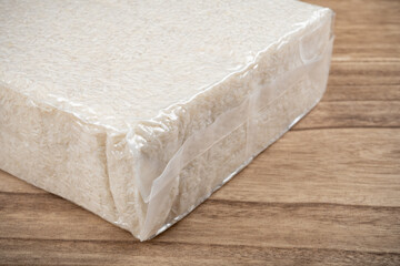 vacuum-packed bag of rice