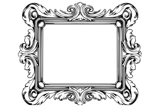 recommend clip art: Royal vintage mirror engraved for decorative design. Hand drawn vector.