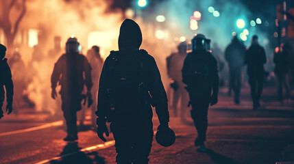 street protests and riots on the streets of the USA - obrazy, fototapety, plakaty