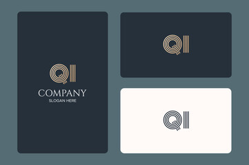 QI logo design vector image