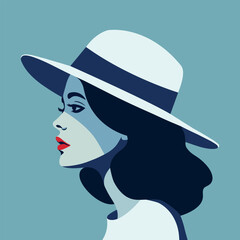 Woman modern icon avatar. Woman design. Abstract contemporary poster. Wall art design. Vector stock