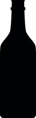 Silhouette of Alcohol Glass Bottle Icon. Vector Illustration.
