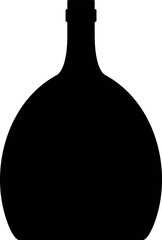 Silhouette of Alcohol Glass Bottle Icon. Vector Illustration.