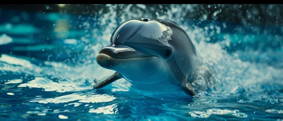 Zelfklevend Fotobehang Surface dolphin © Andrei