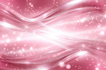 Obraz premium Pink luxury background with silver curve line and light effects decorations and bokeh.