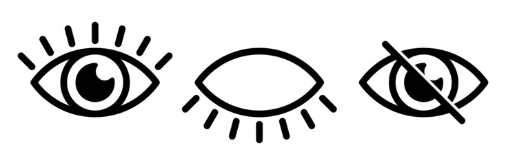 The eye icon indicates visible or blind - obrazy, fototapety, plakaty