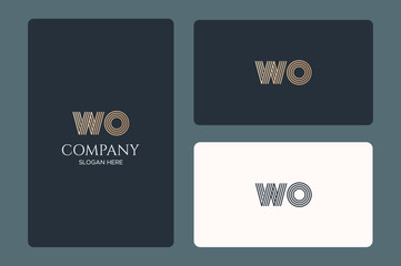 WO logo design vector image