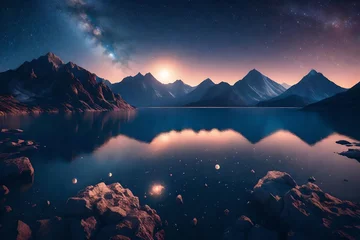 Foto auf Acrylglas sunrise over lake © Muhammad