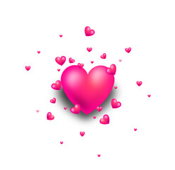 Pink heart with small hearts