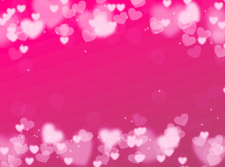 Pink background with hearts decoration