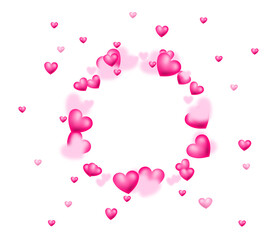 Circle from small pink hearts