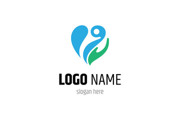 Fototapeta premium abstract people love care vector design logo template