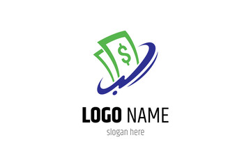 dollar bill design logo with splash effect suitable for financial, business and banking designs