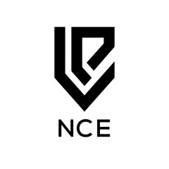 NCE Letter logo design template vector. NCE Business abstract connection vector logo. NCE icon circle logotype.
