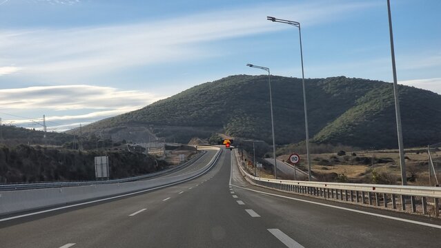 road  street highway greece trikala lamia cities highway