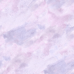 Seamless pattern of watercolor abstract pink purple backdrop. Hand drawn illustration background with blots and splash with paper texture Vintage template for fabric, wallapaper, scrapbooking, covers