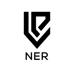 NER Letter logo design template vector. NER Business abstract connection vector logo. NER icon circle logotype.
