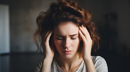 Young Woman Suffering from a Headache