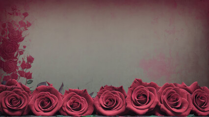 Red roses a bit grungy fantasy background