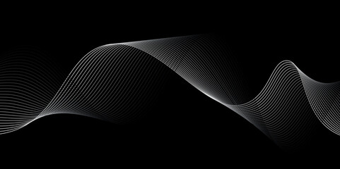 Vector Spiral flowing line art black and white particle, Line art. Vector stock illustration. White wave with lines,Big data, music hud.Vector graphic illustration. © MD SAGOR